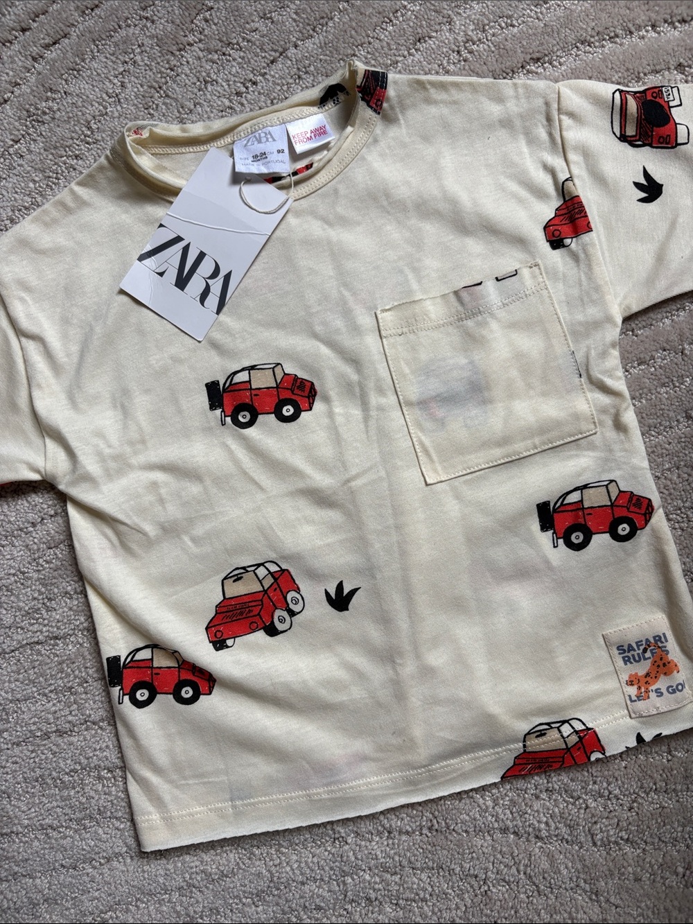 NEW Zara baby safari jeep boxy tee shirt